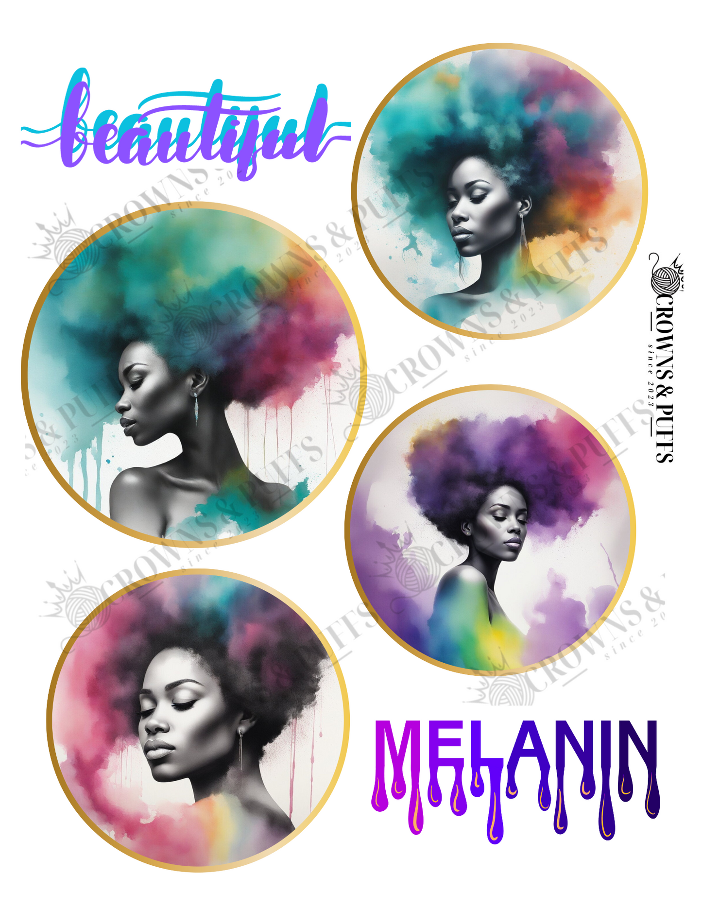 Melanin ladies jumbo sticker pack ready to ship (12-14 stickers)
