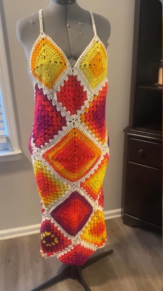 granny square dress custom