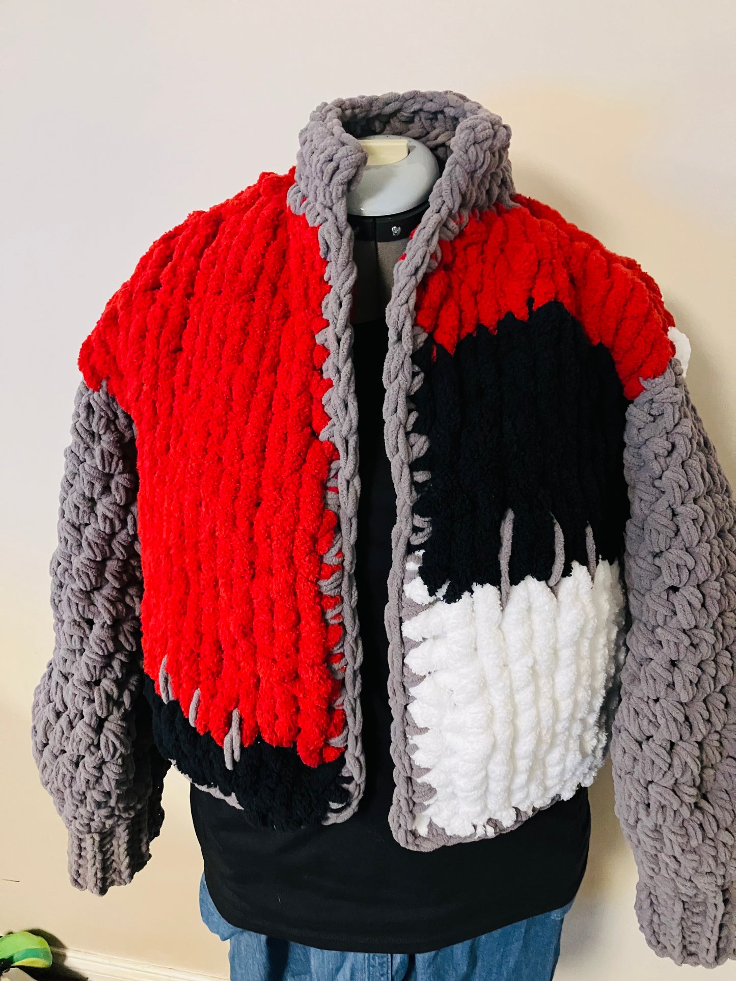Chunky knit cropped jacket