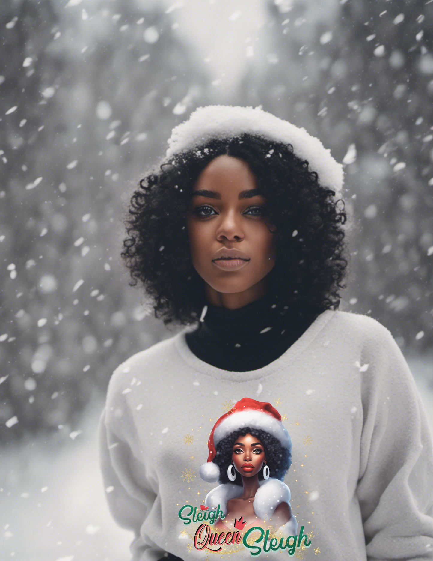 Sleigh Queen sleigh melanin holiday sweatshirt or hoodie