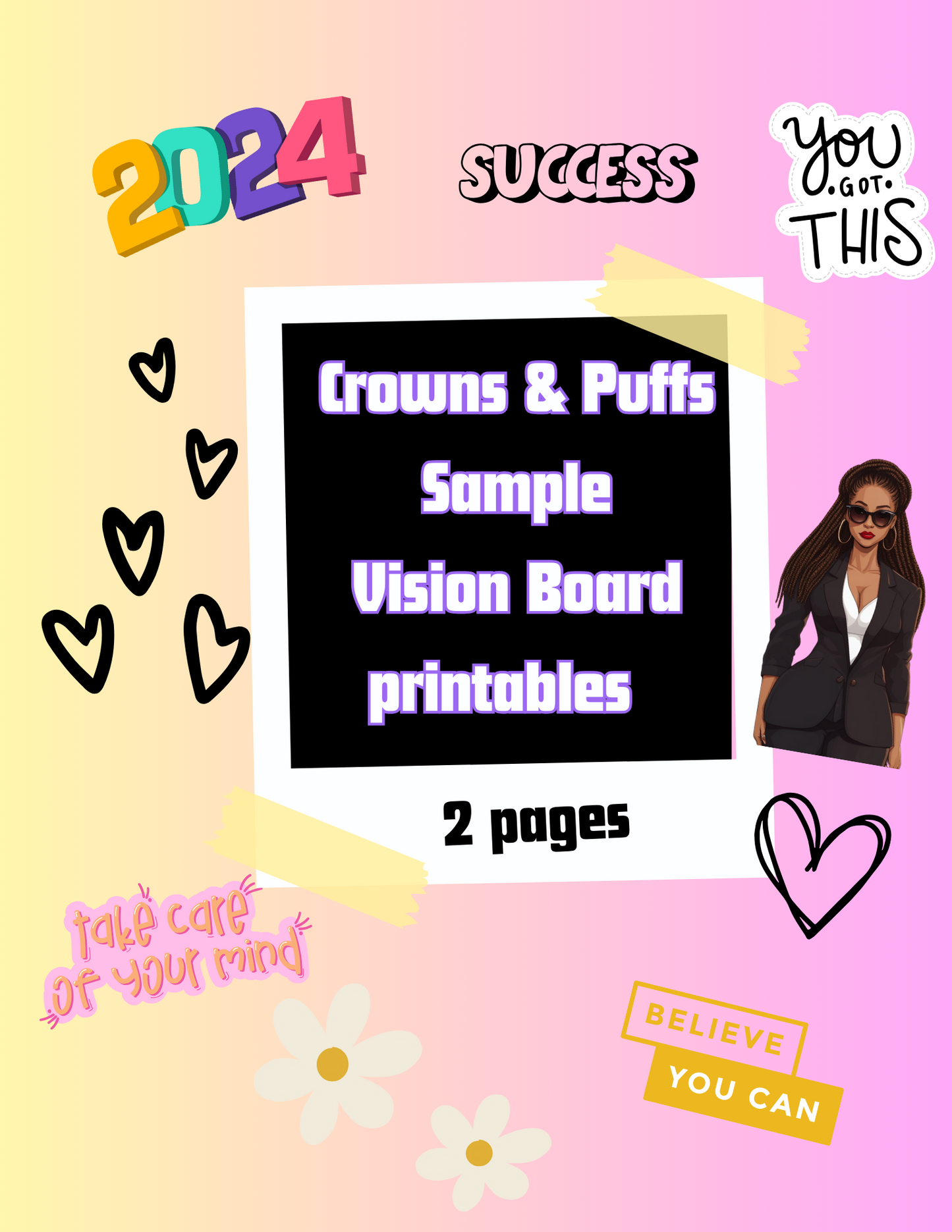 SAMPLE Vision Board Printable bundle