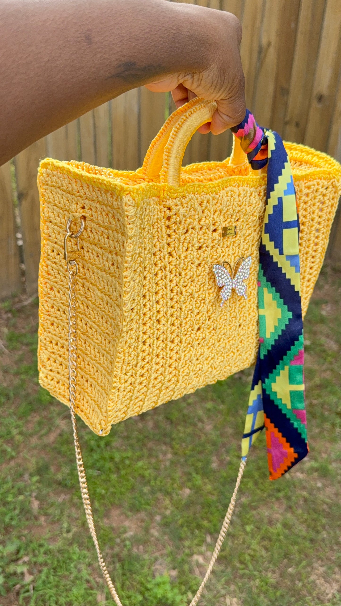 Cupcake Crochet Tote Bag