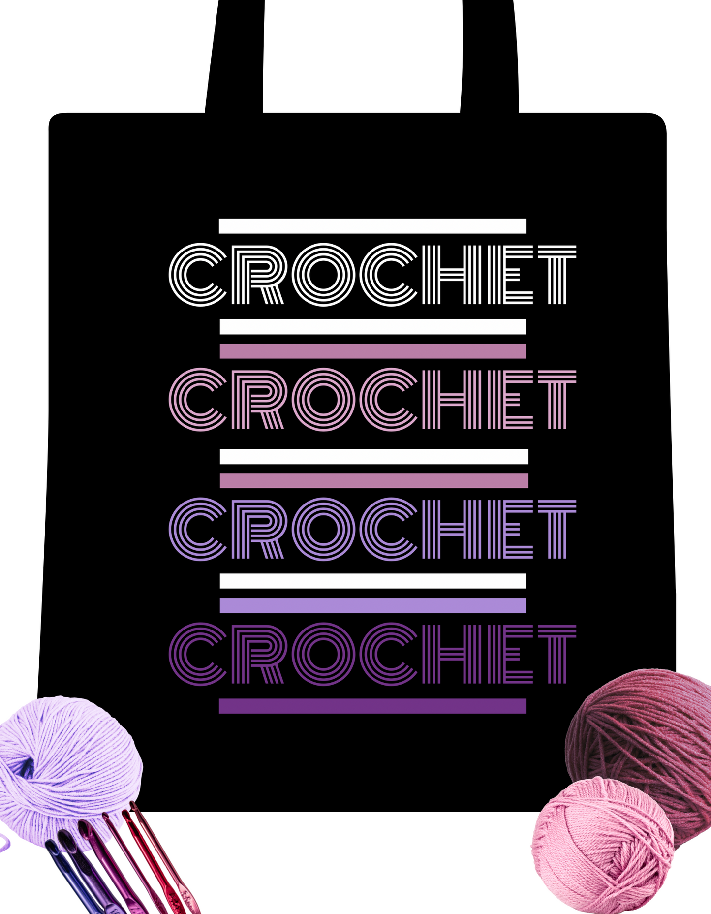 CROCHET Tote Bag/ black project bag