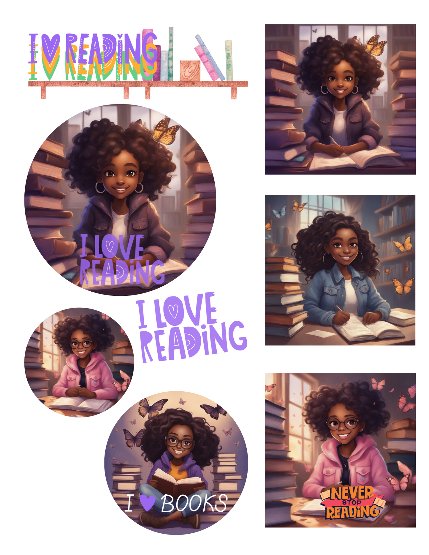 Reading is dope Melanin sticker packs