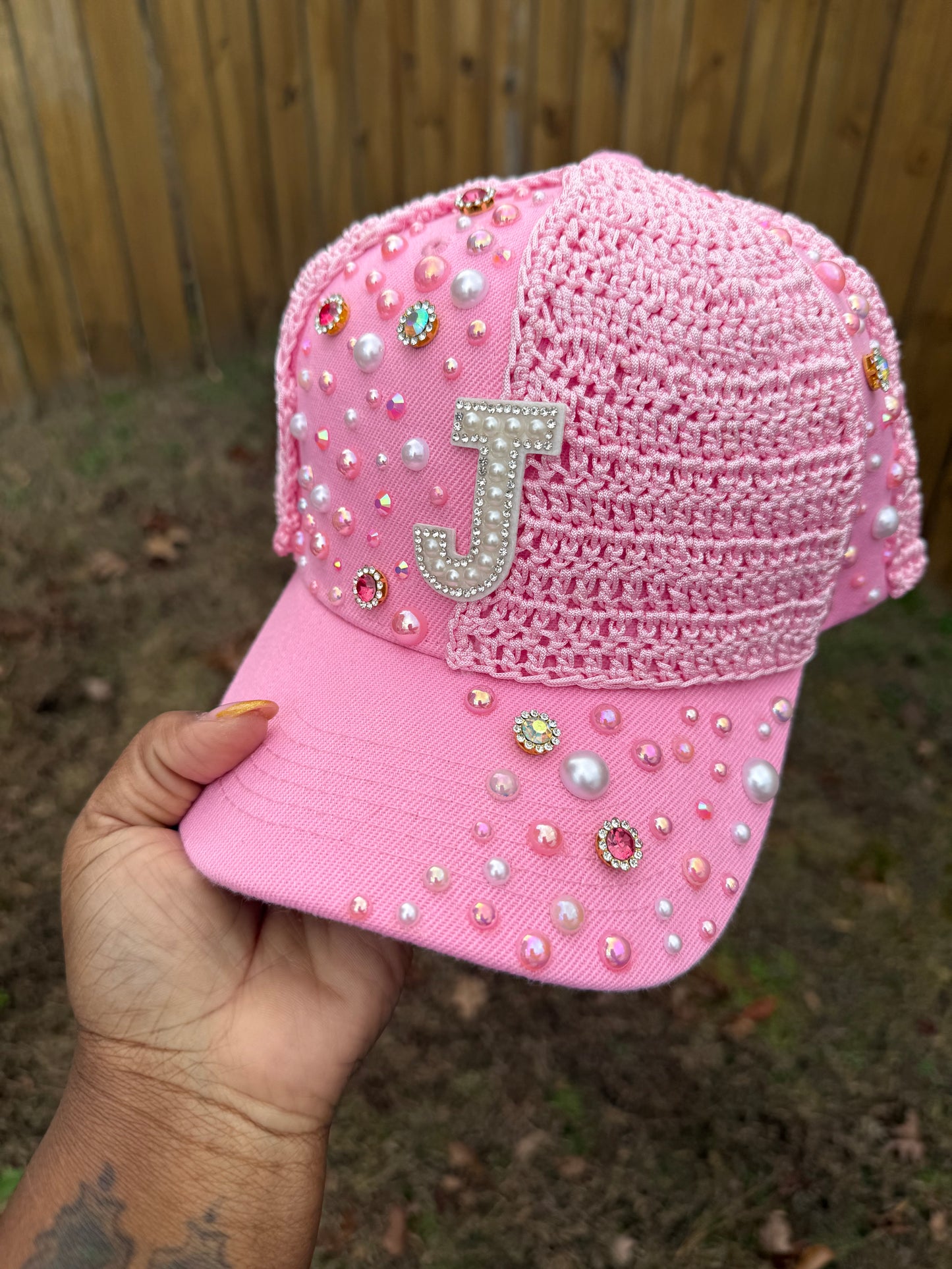 So Fly Initial Sparkle crochet caps