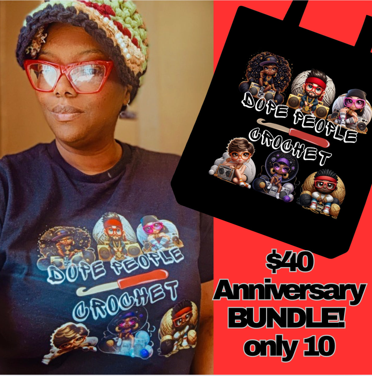 Dope people Crochet Tee & Tote bundle