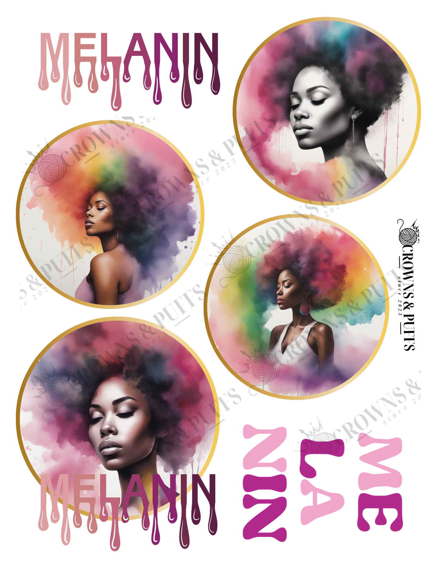Melanin ladies jumbo sticker pack ready to ship (12-14 stickers)