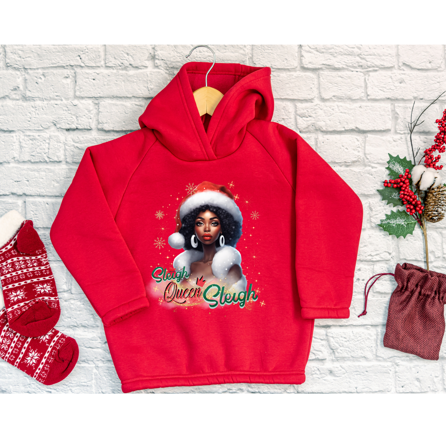 Sleigh Queen sleigh melanin holiday sweatshirt or hoodie