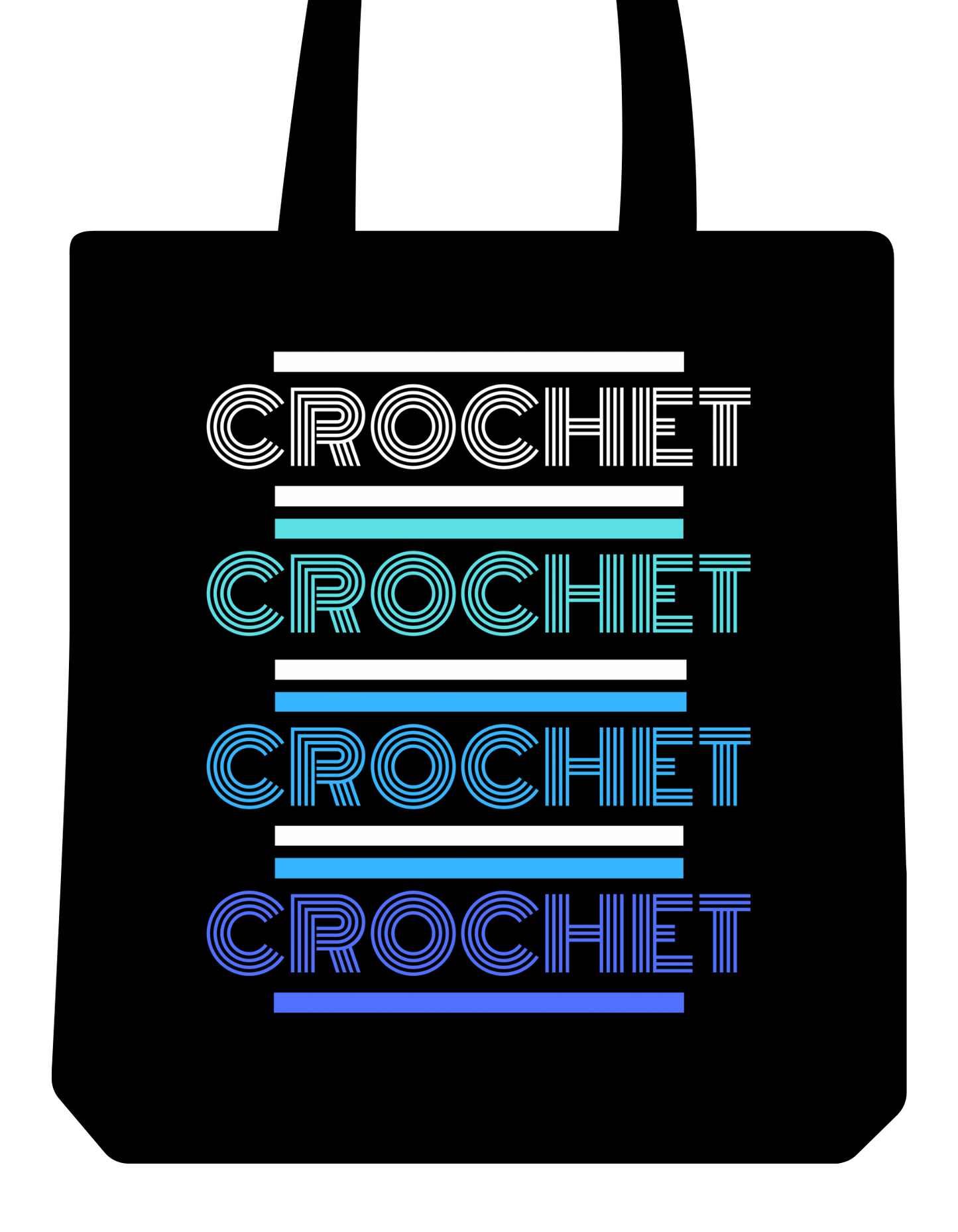 CROCHET Tote Bag/ black project bag