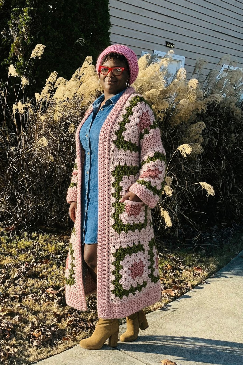 Chunky granny square cardigan