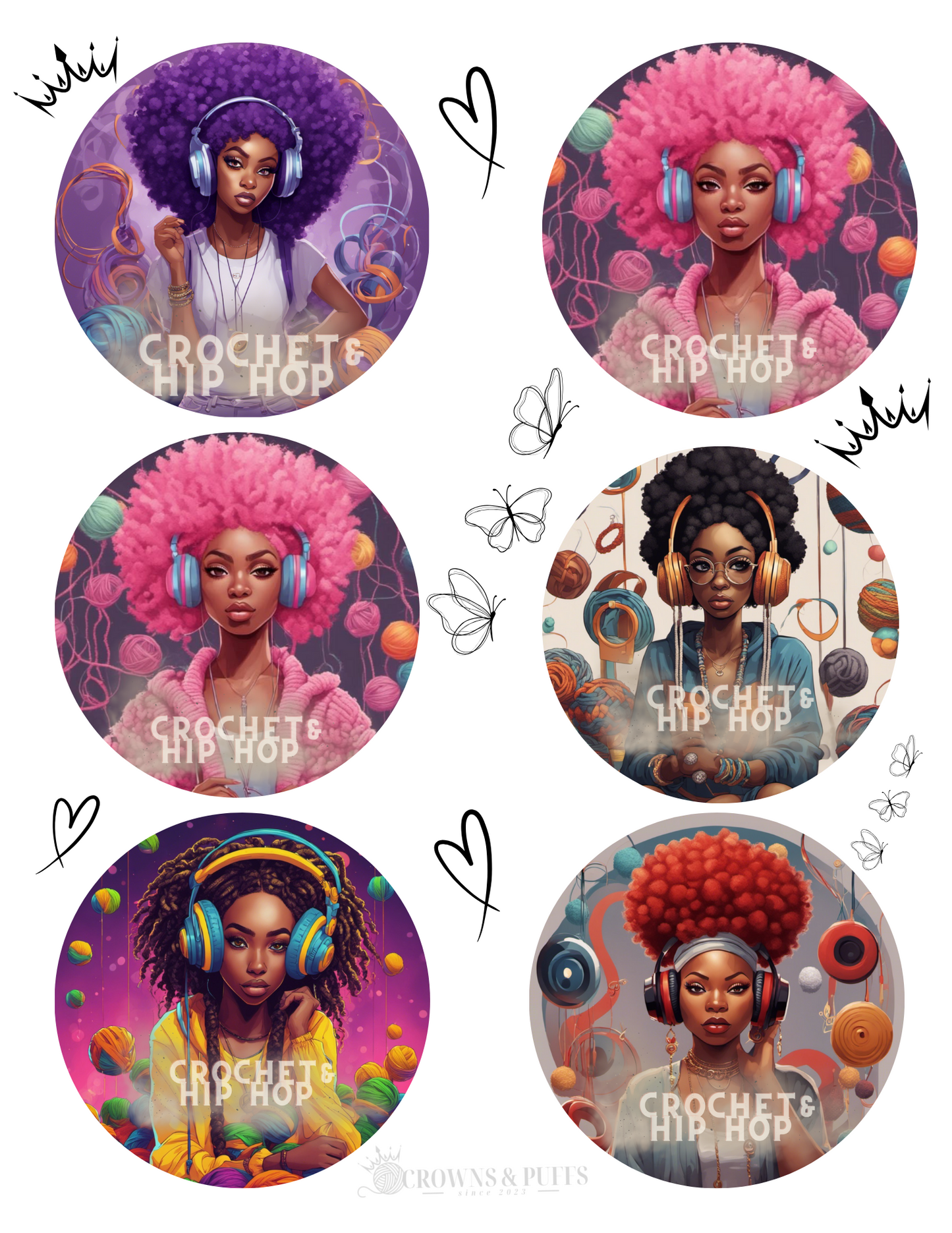 Crochet & Hip Hop stickers