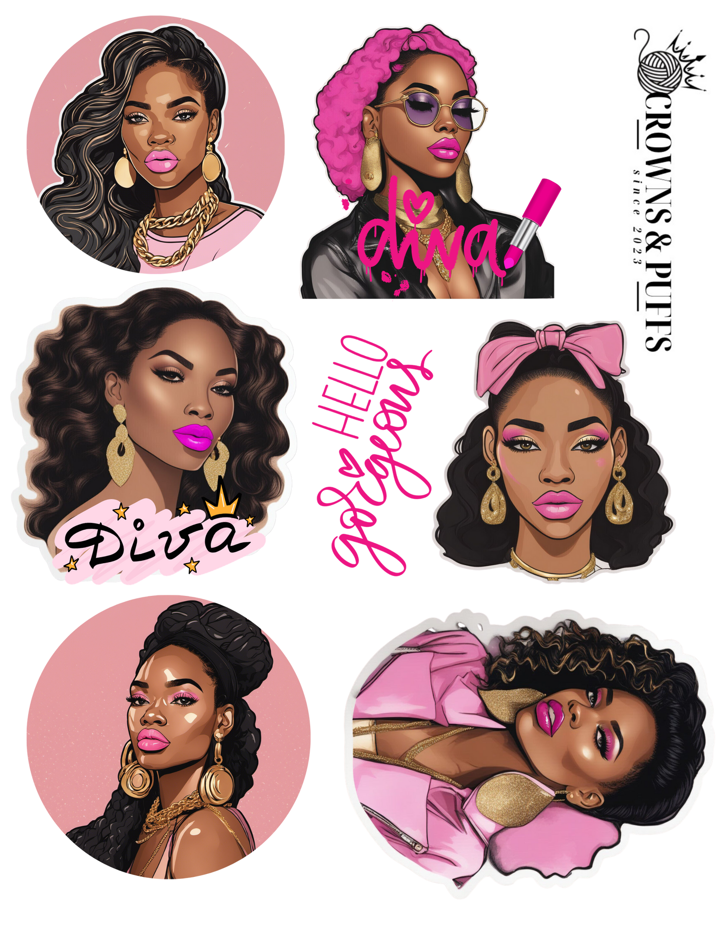 Melanin ladies sticker packs ready to ship
