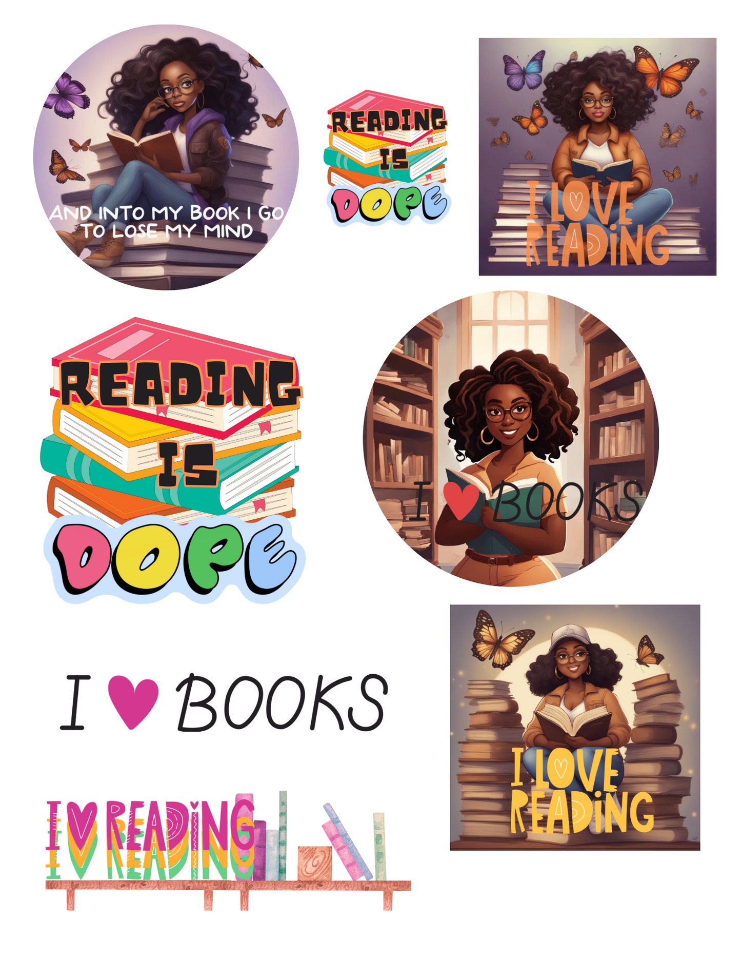 Reading is dope Melanin sticker packs