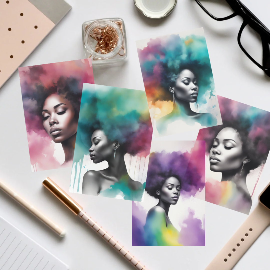 10 pack Melanin greeting cards (blank)