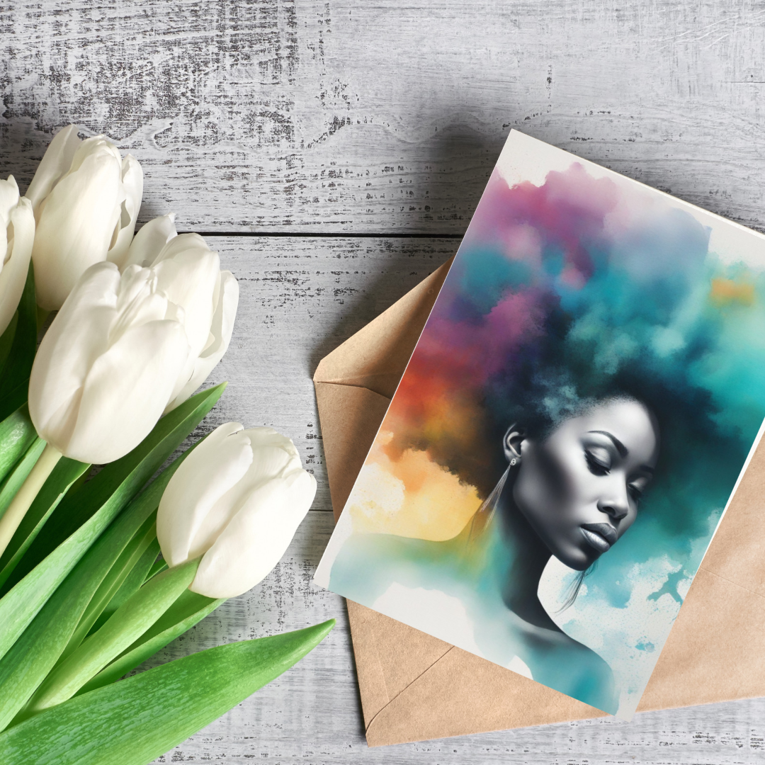 10 pack Melanin greeting cards (blank)