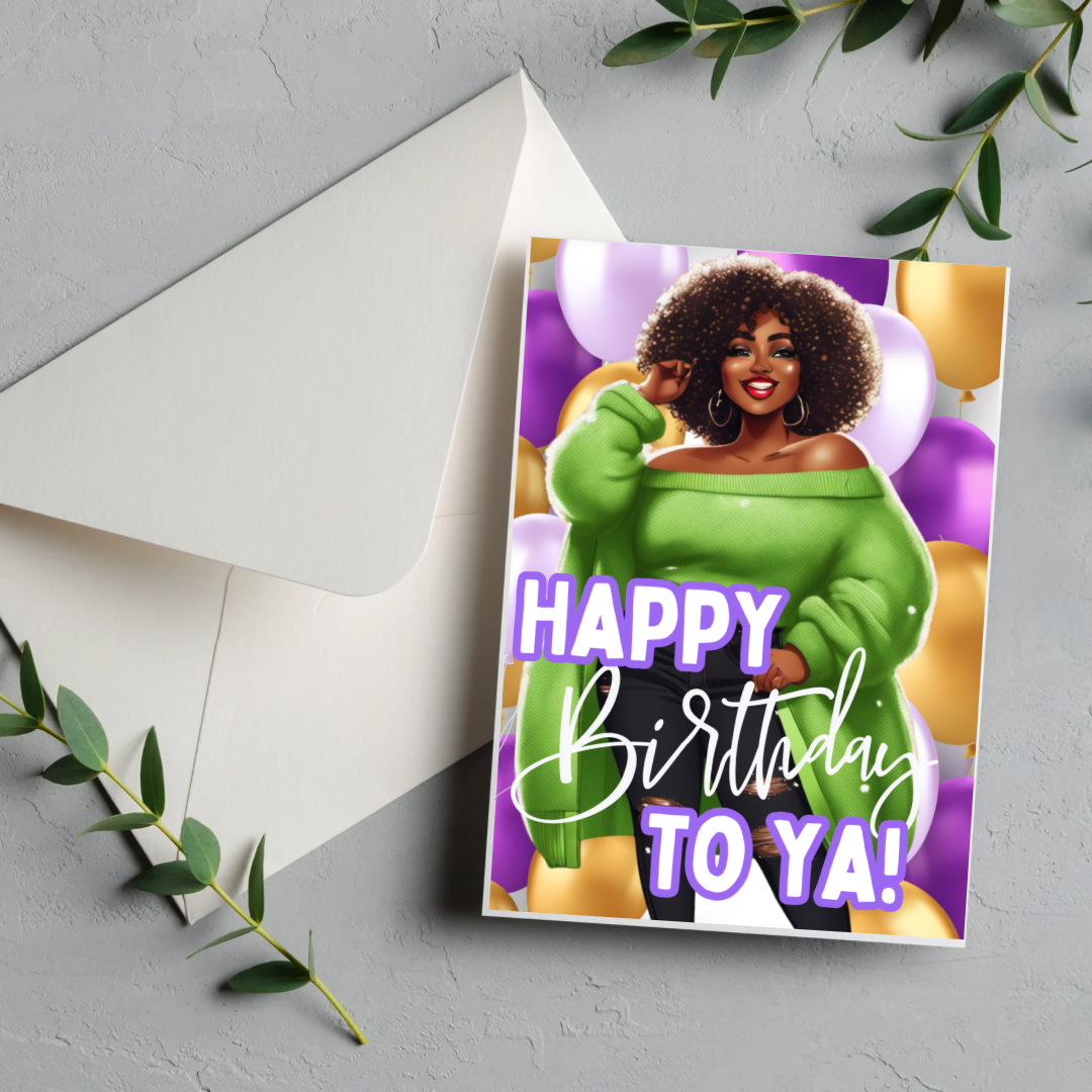 Birthday Vibes Melanin greeting cards (standard greeting)
