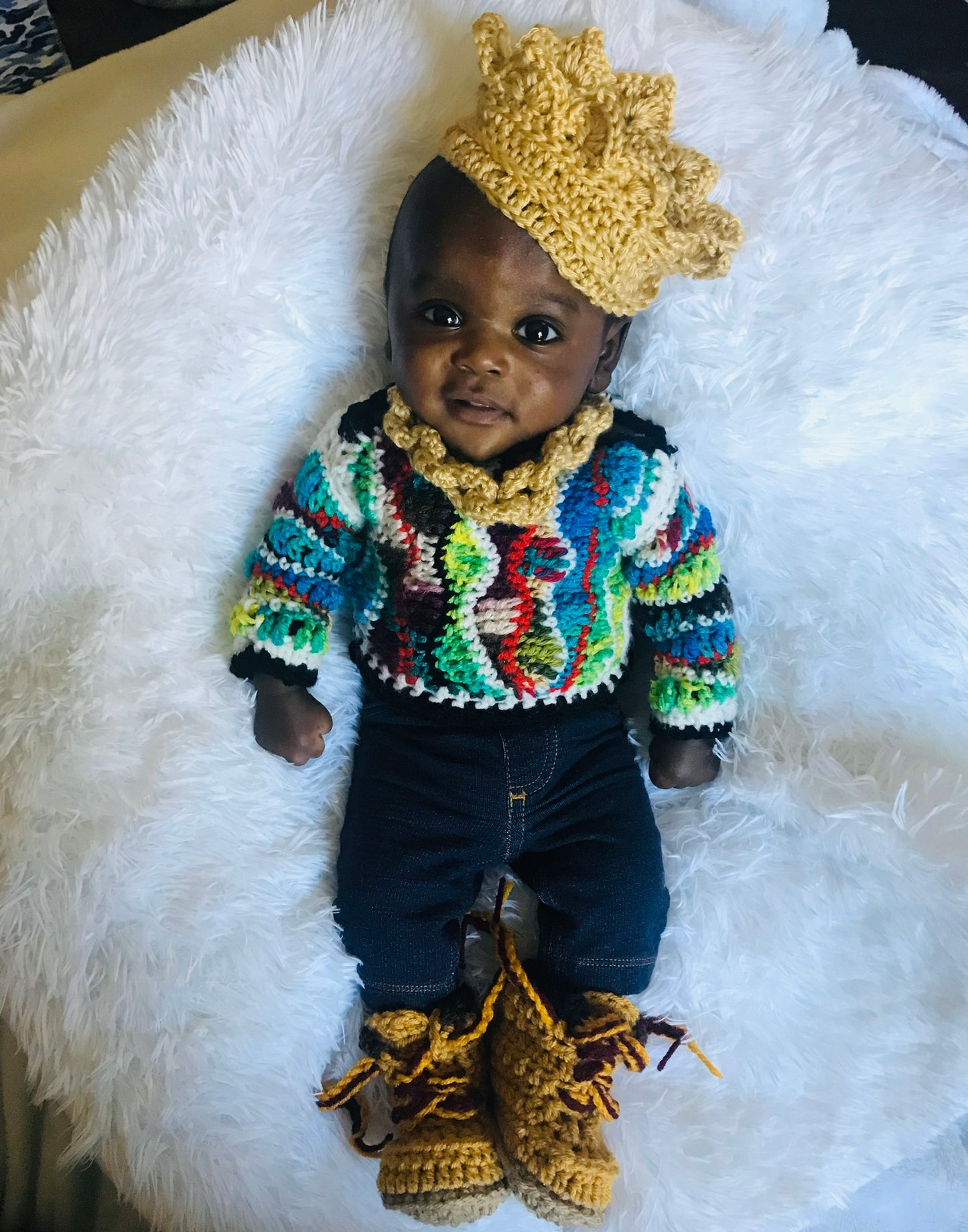 Hip Hop baby sweater set-first birthday outfit boy