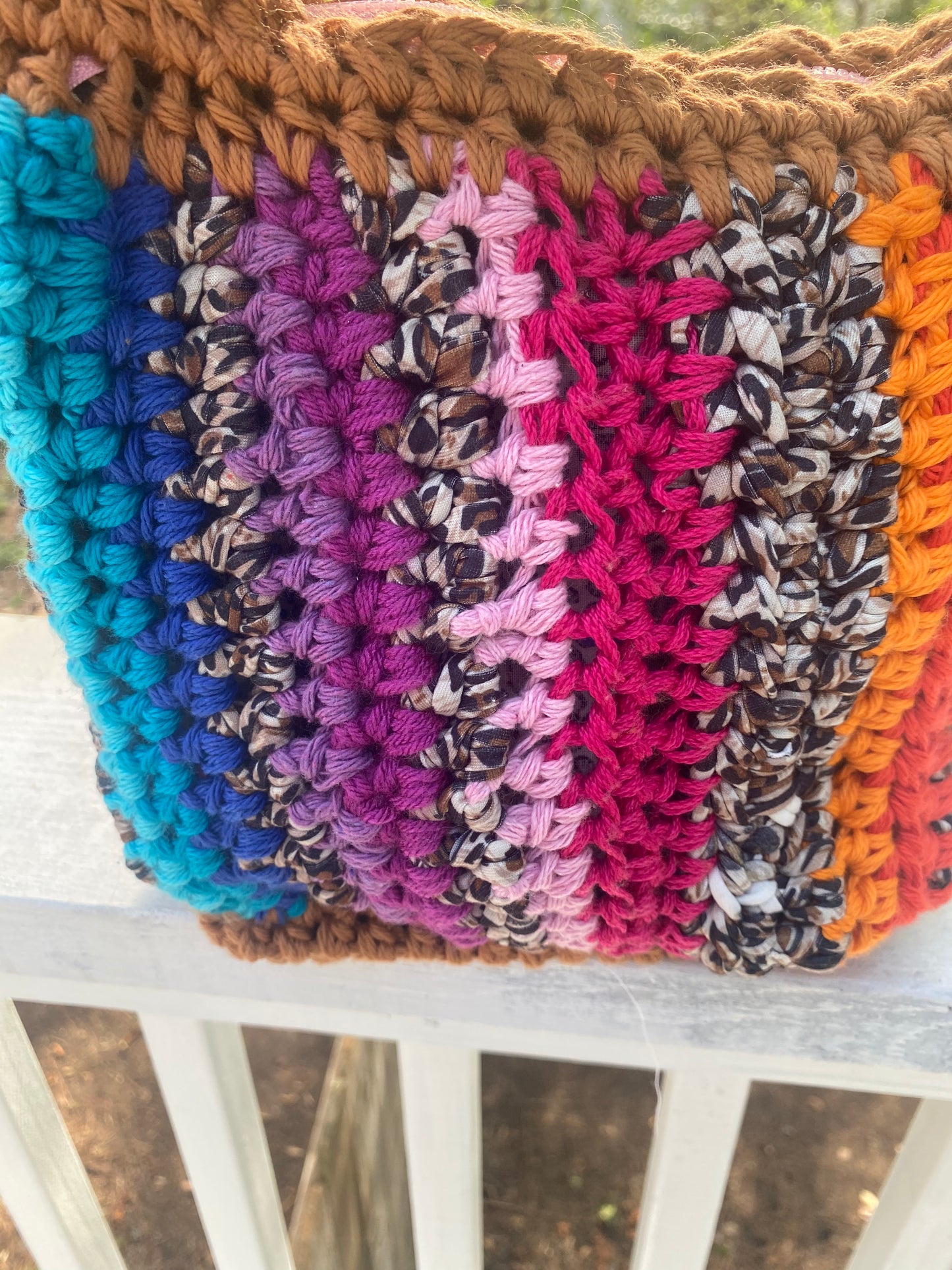 Wild side Bamboo tote bag, Rainbow, Kreations by V Luxury Handbag