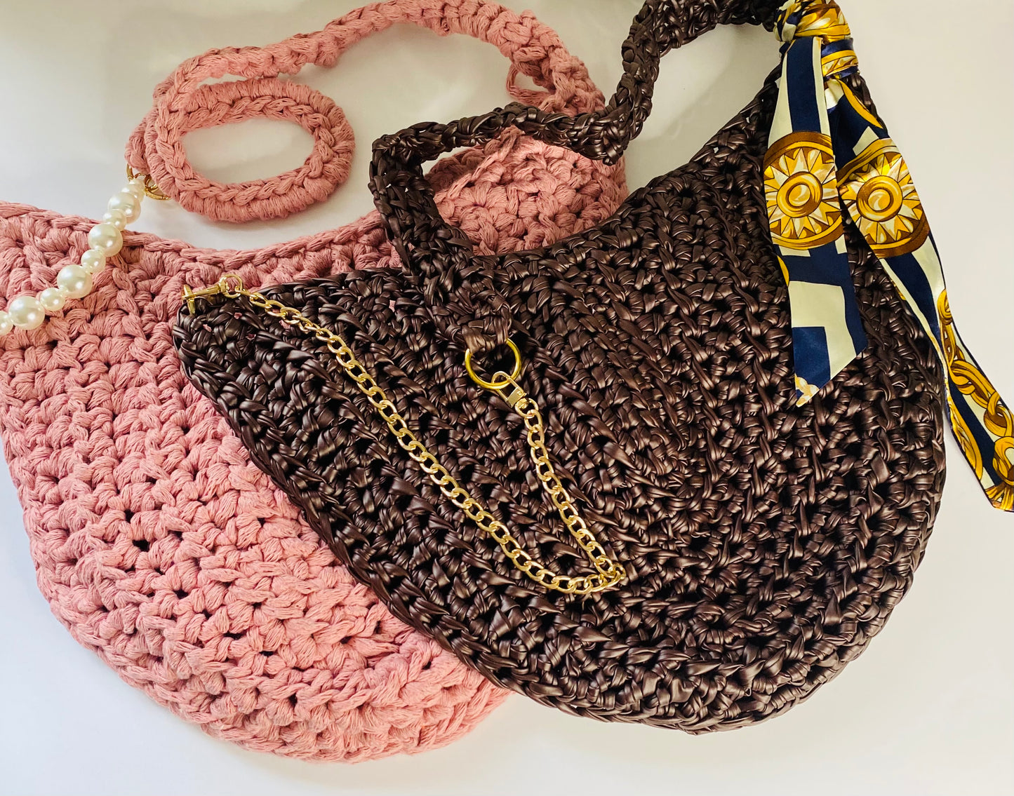 Smooth as leather Hobo style market bag, Kreations by V Luxury Handbag