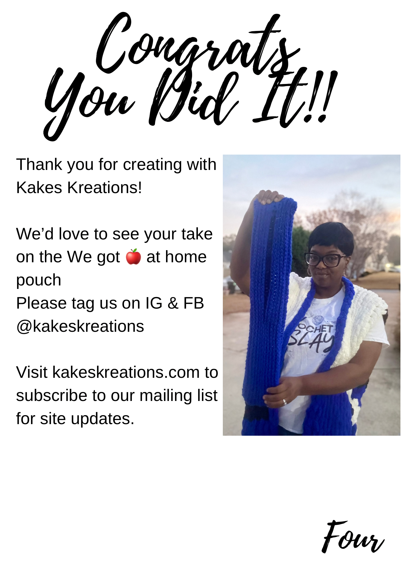 Pattern- We got 🍎 at home pouch