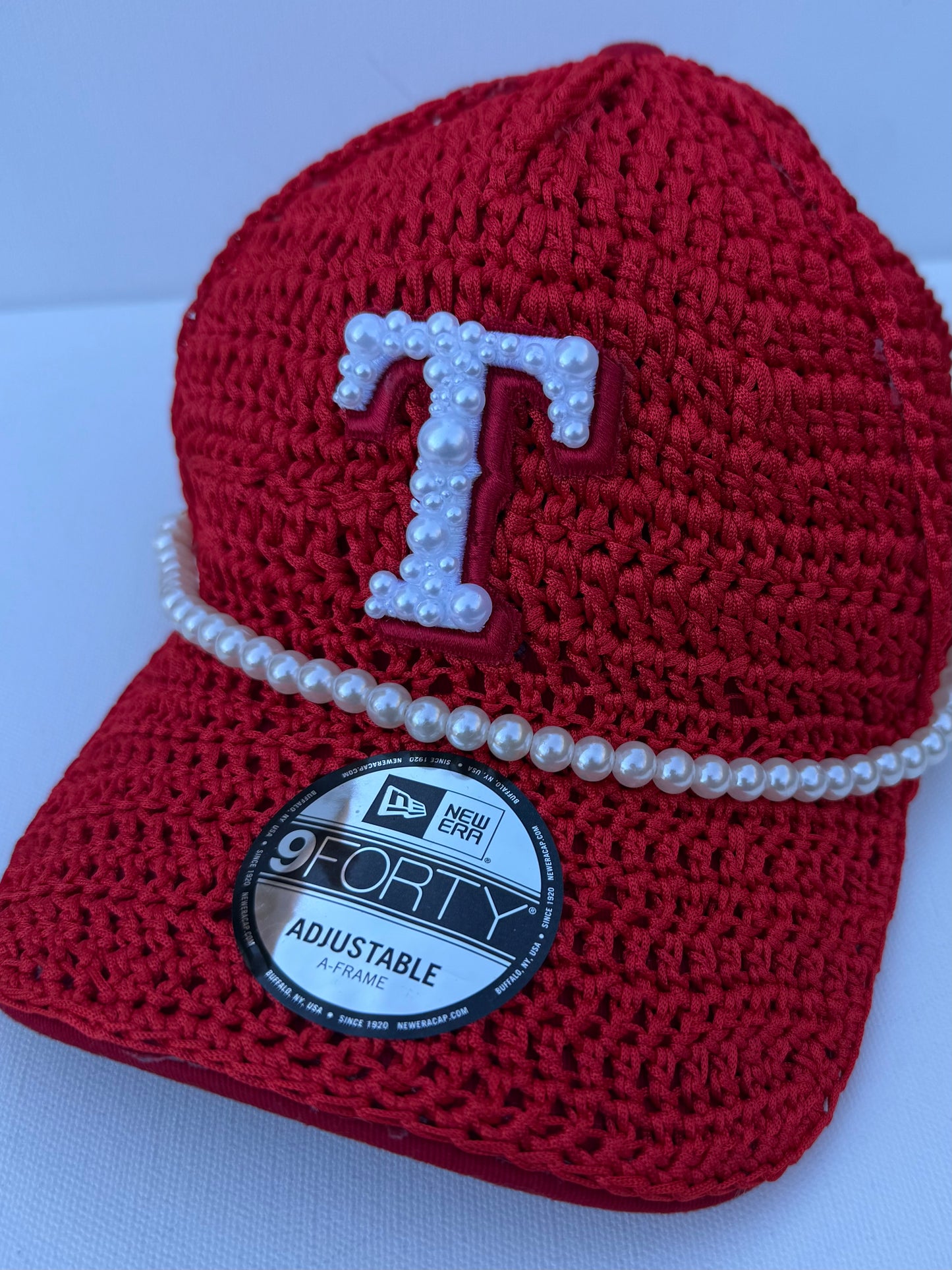 Custom Crochet Pearls sports hats