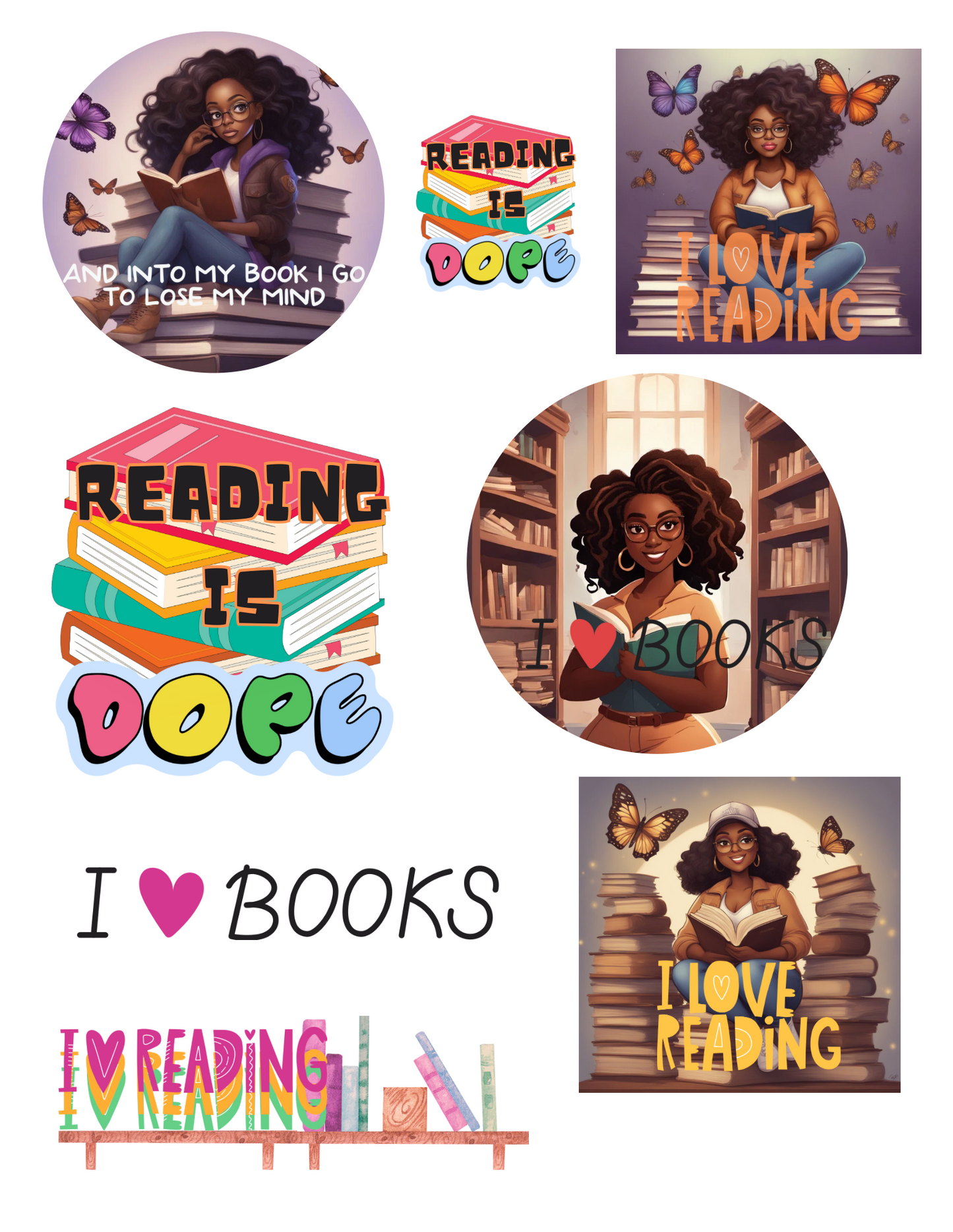 Reading is dope Melanin sticker packs ready to ship