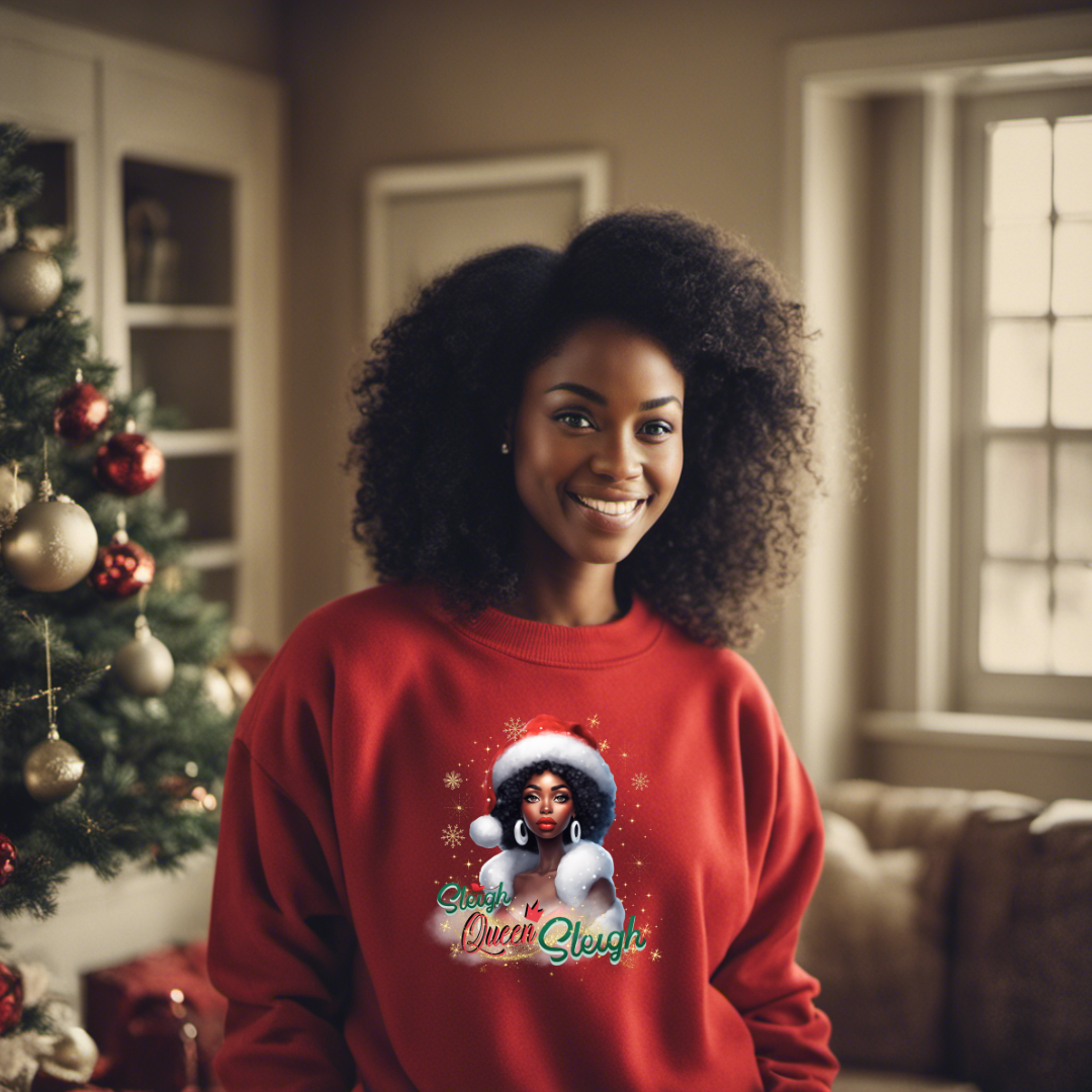 Sleigh Queen sleigh melanin holiday sweatshirt or hoodie