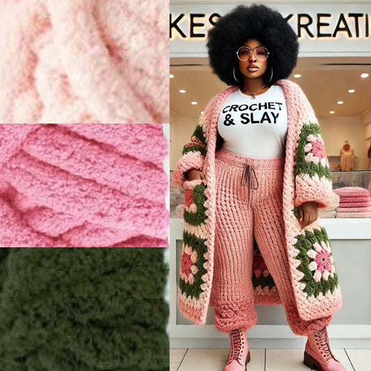 Preorder- Crochet & Slay set, Chunky knit sweater & joggers (inspo pic)