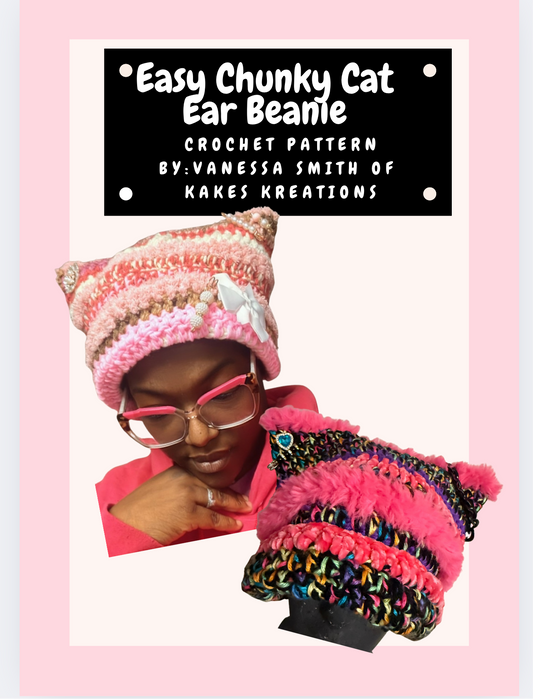 Pattern- Easy Chunky Cat Ear Beanie