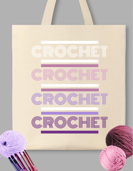 CROCHET Tote Bag/ canvas project bag
