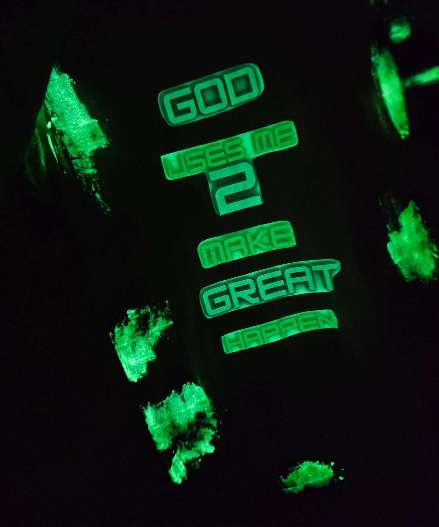 God Uses Me Tee Amazon Green (GLOW in the dark)