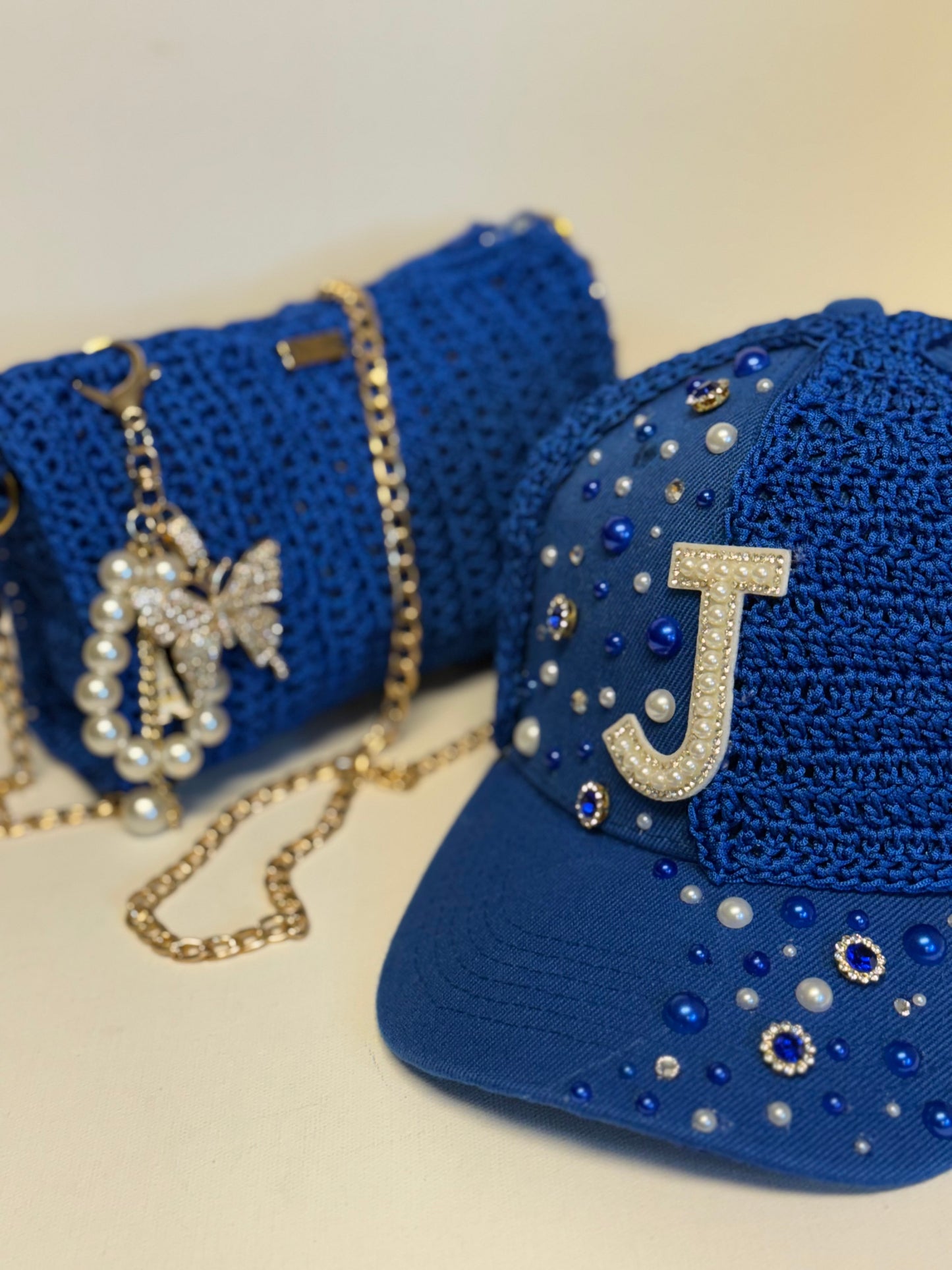 So fly initial Sparkle cap & crossbody Mini Bag