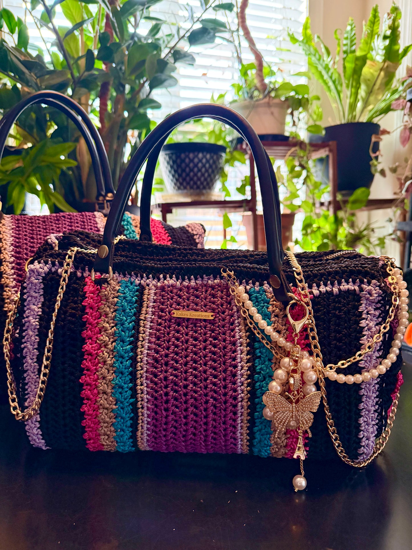 Luxury Crochet Duffle Bag
