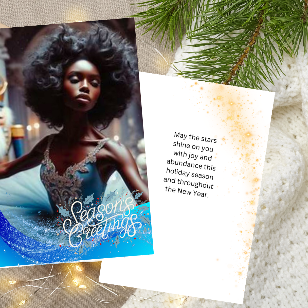 Melanin greeting cards,  9 pack Holiday greeting cards note size