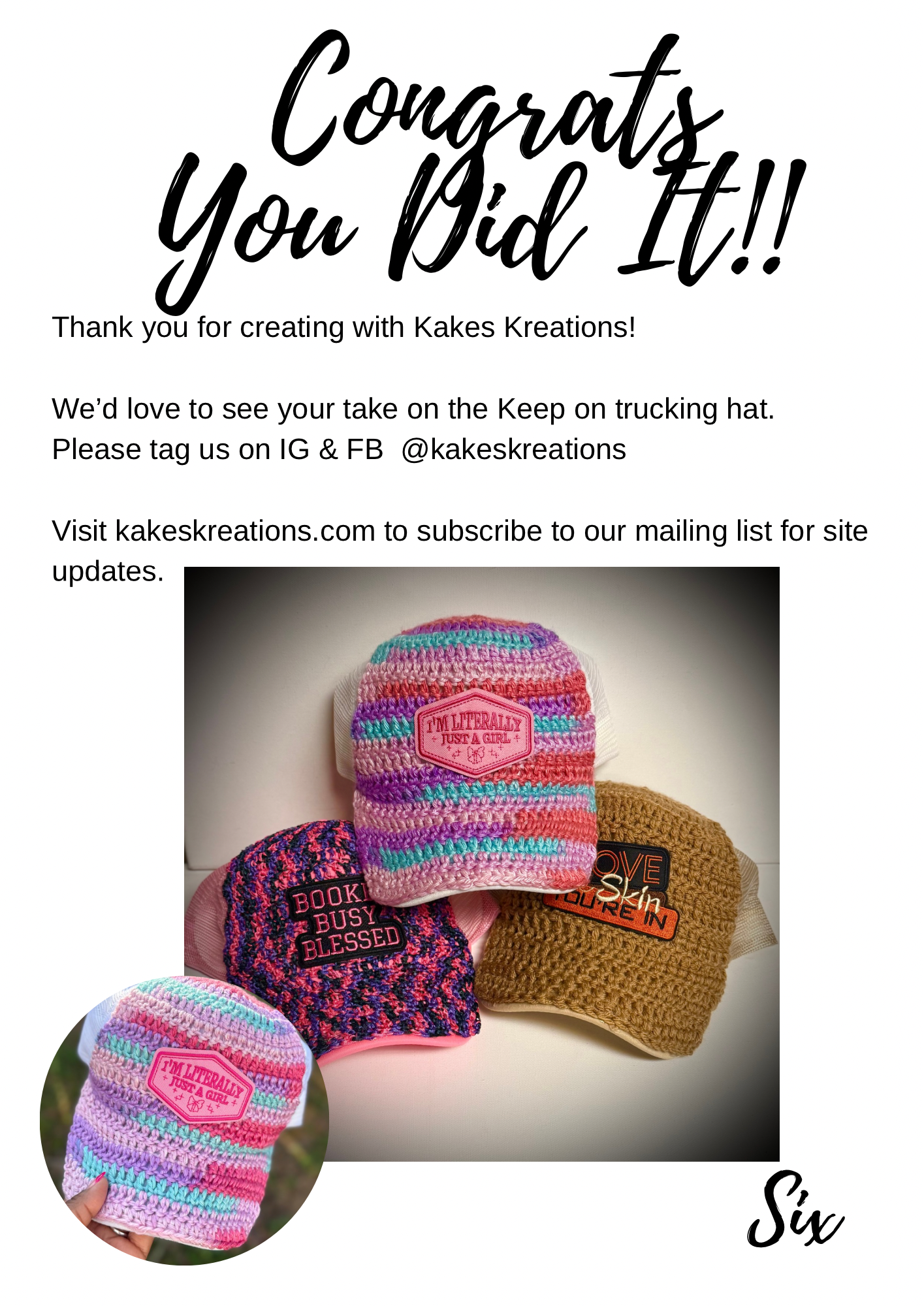Pattern- Keep on truckin hat