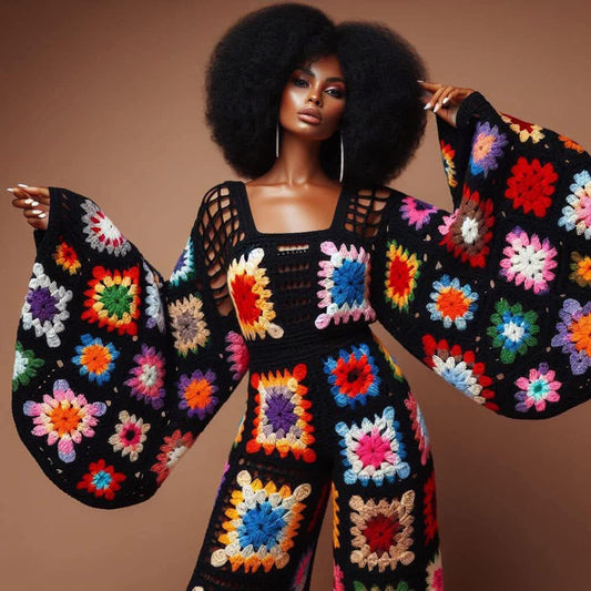 Primary color granny square jumpsuit (inspo pic)