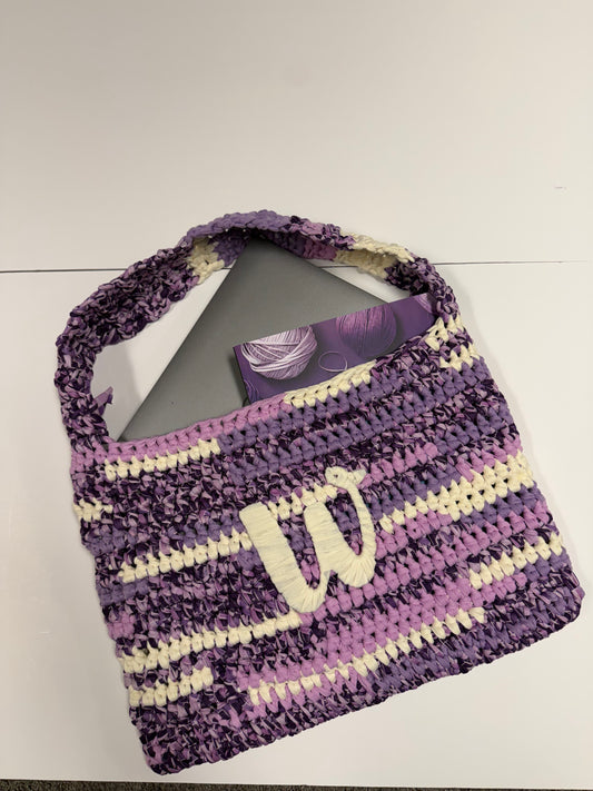 Laptop tote bag, initial custom