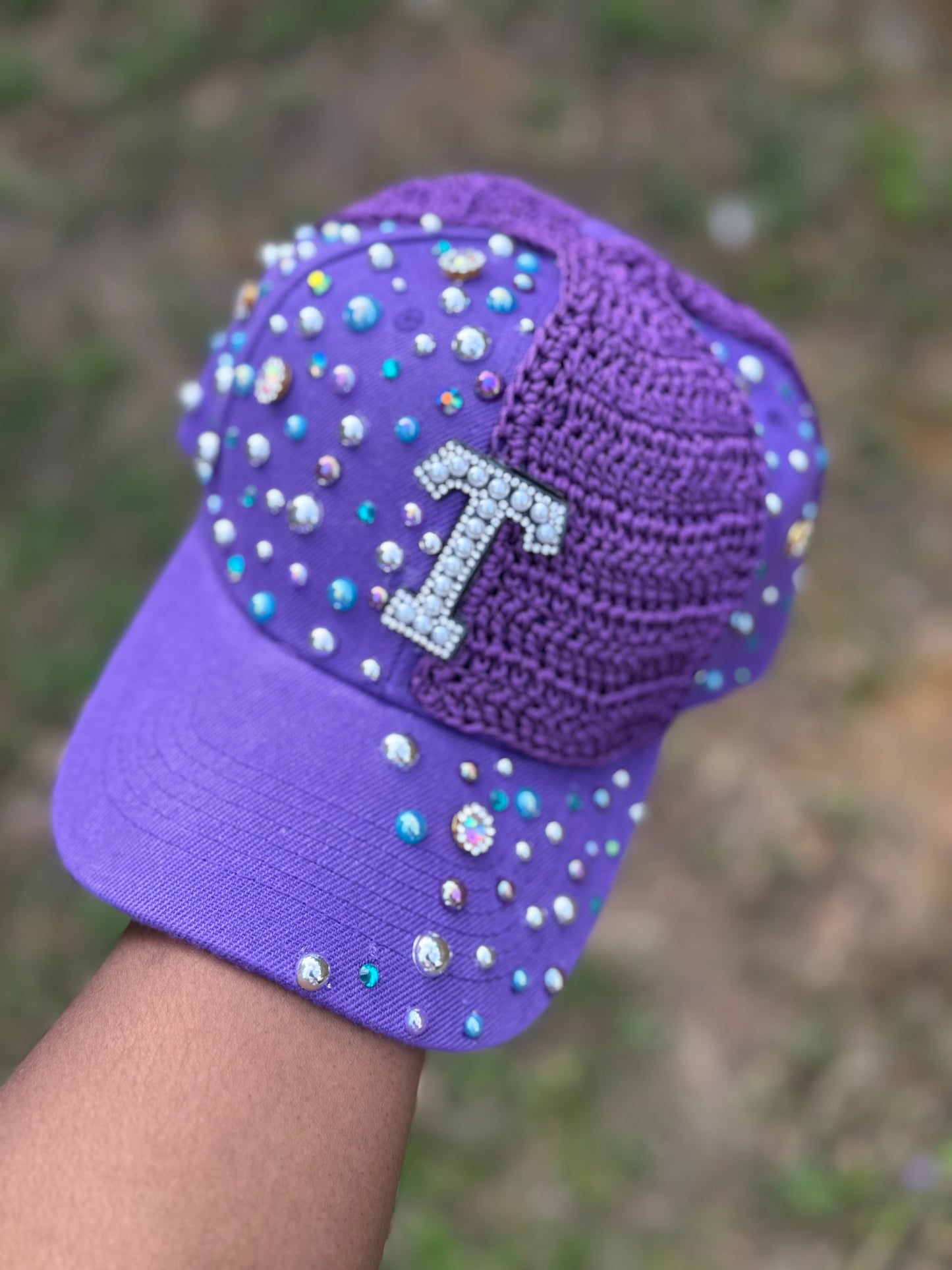 So Fly Initial Sparkle crochet caps