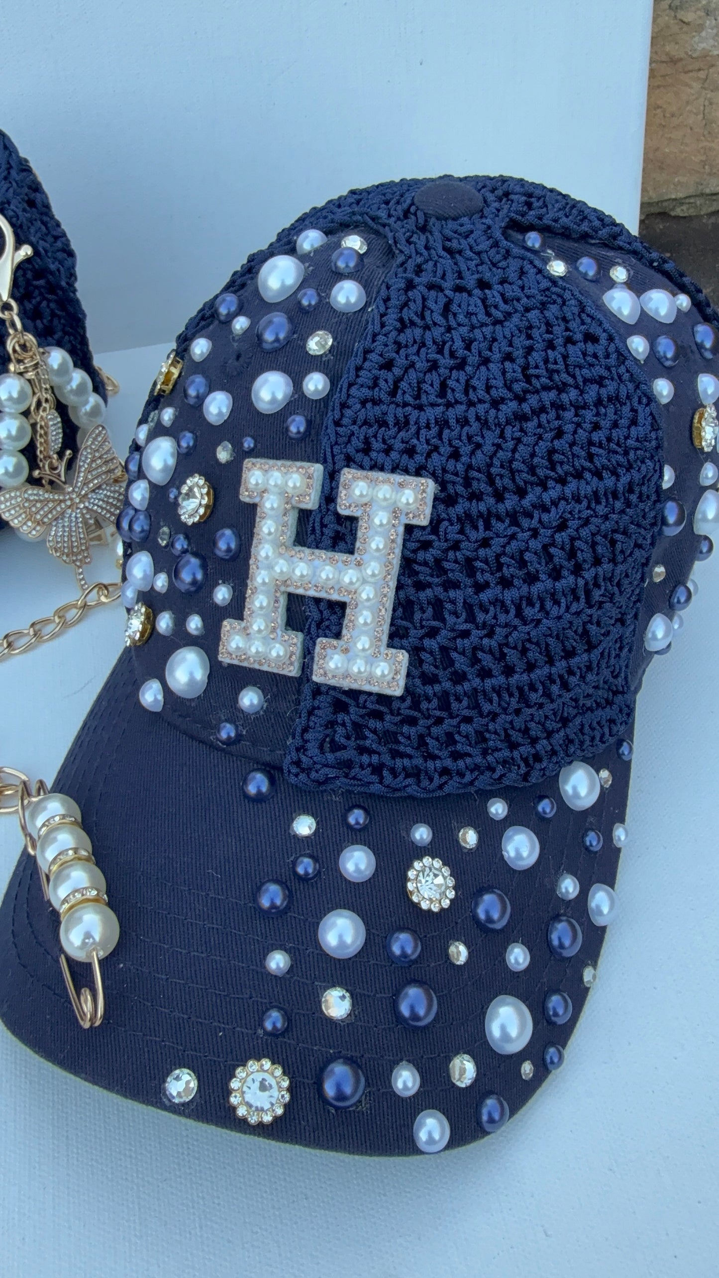So Fly Initial Sparkle crochet caps