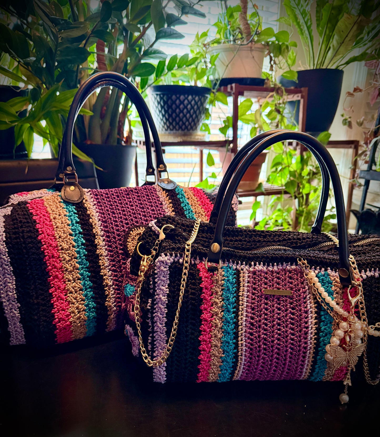 Luxury Crochet Duffle Bag