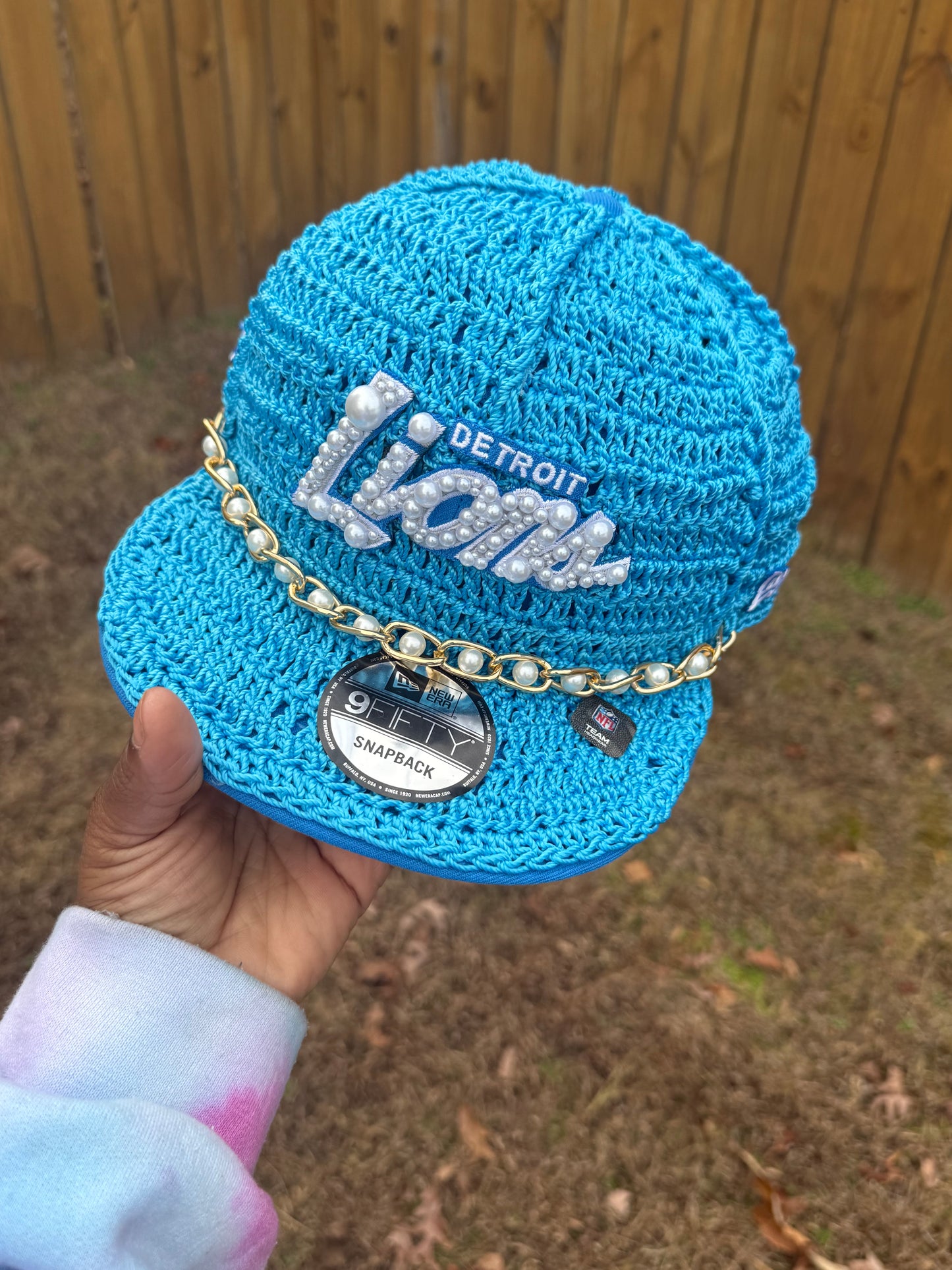 Custom Crochet Pearls sports hats