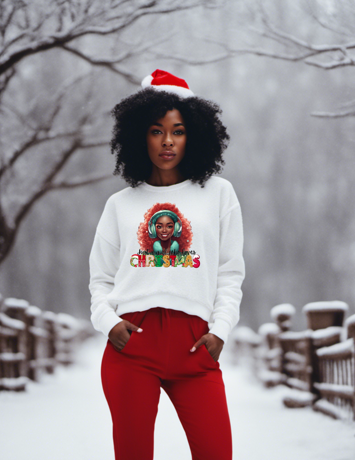 Just a girl melanin holiday sweatshirt or hoodie