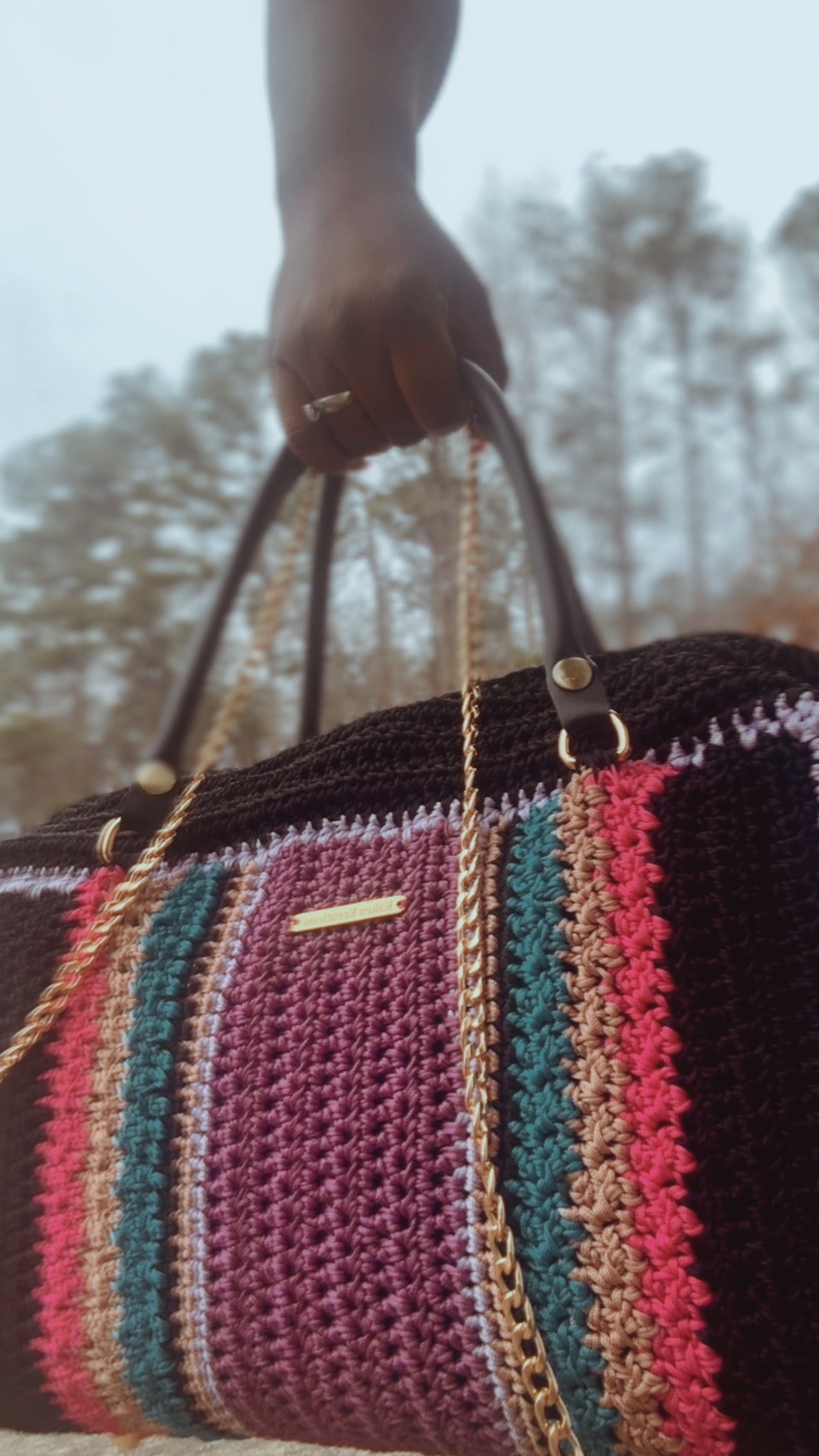 Luxury Crochet Duffle Bag