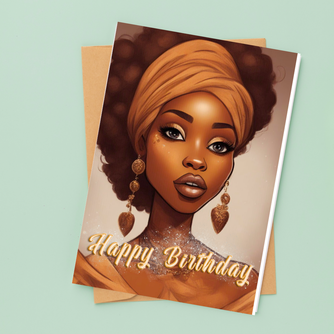 Birthday Vibes Melanin greeting cards (Individual cards)