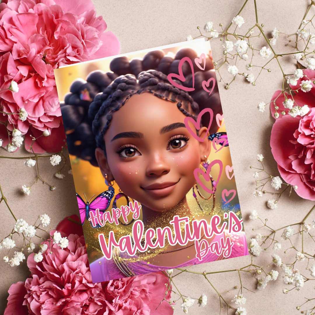 Valentine cards for girls , African American greeting cards