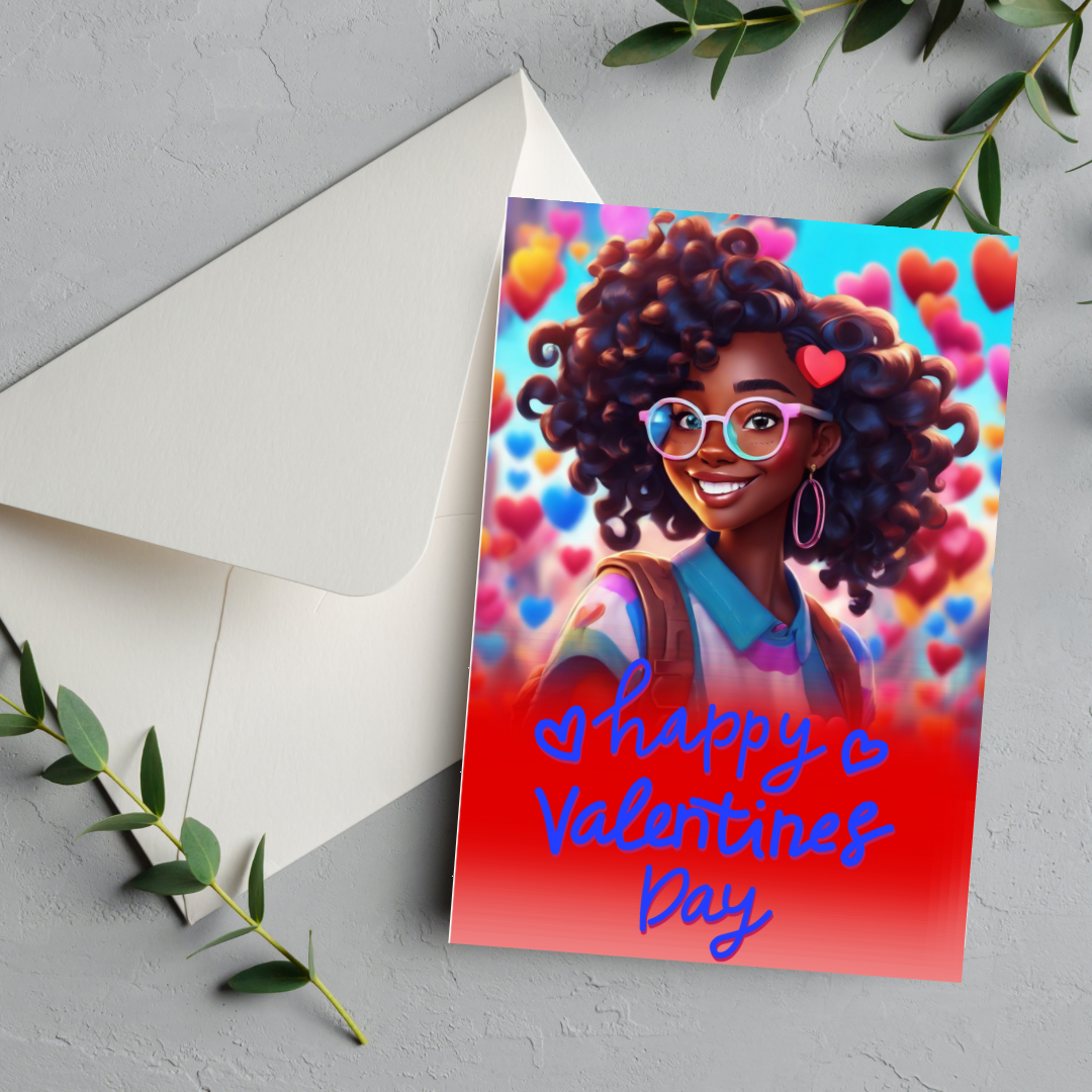 Valentine cards for girls , African American greeting cards