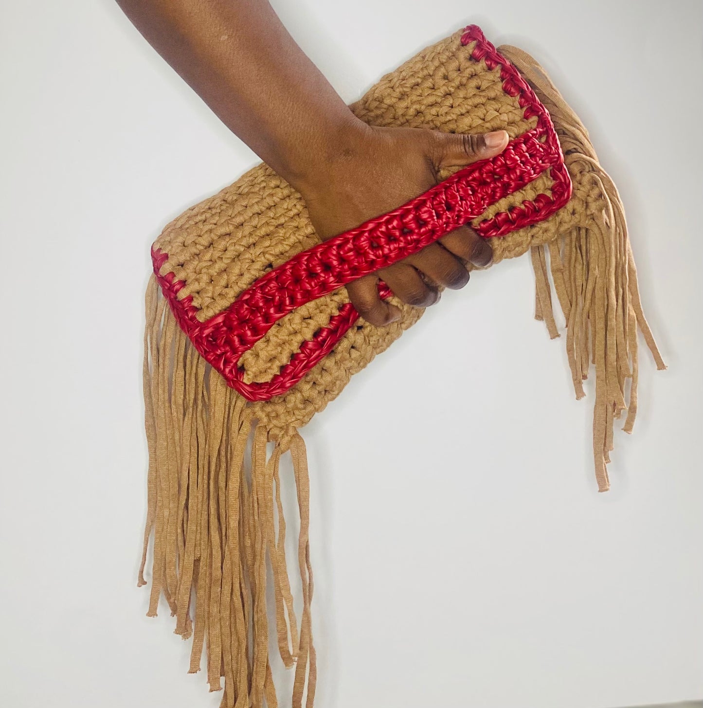 Cherry clutch, Kreations by V Luxury Crochet Handbag