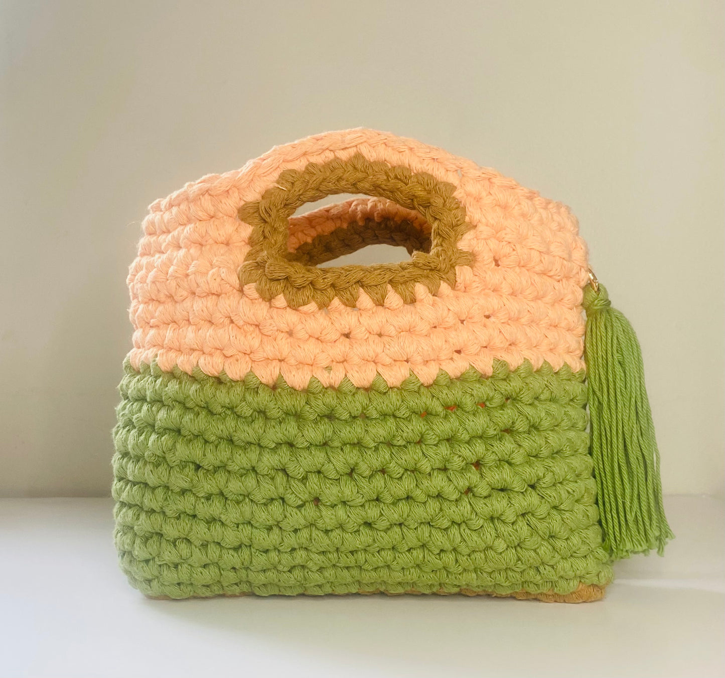 GA Peach tote bag, Kreations by V Luxury Handbag