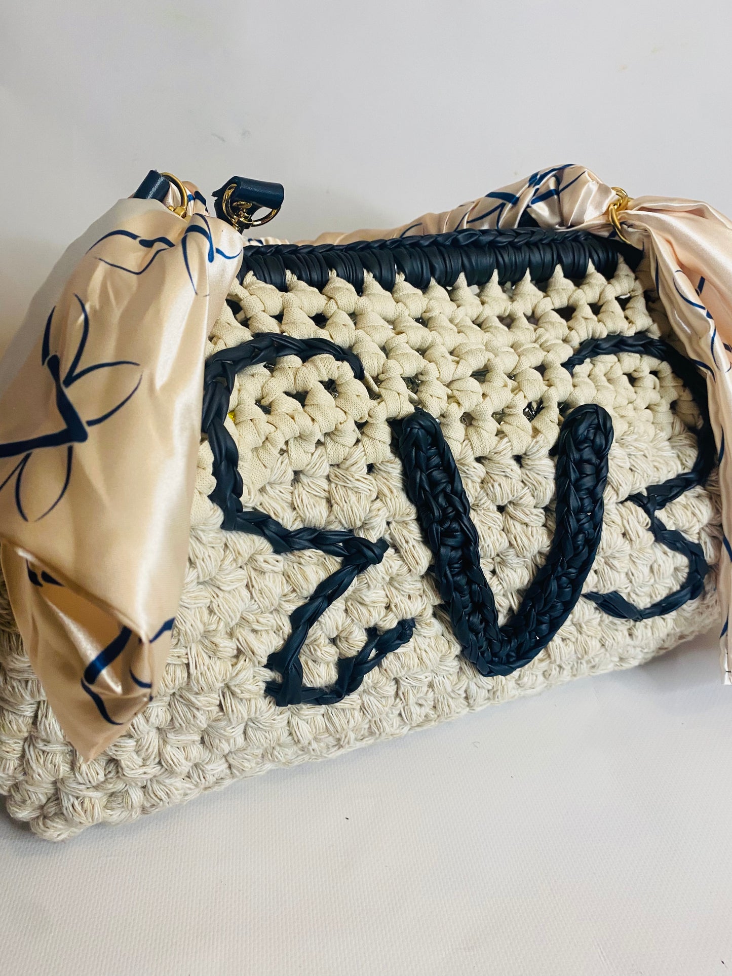 Oversized Doctor bag tote, signature logo, Kreations by V Luxury Handbag