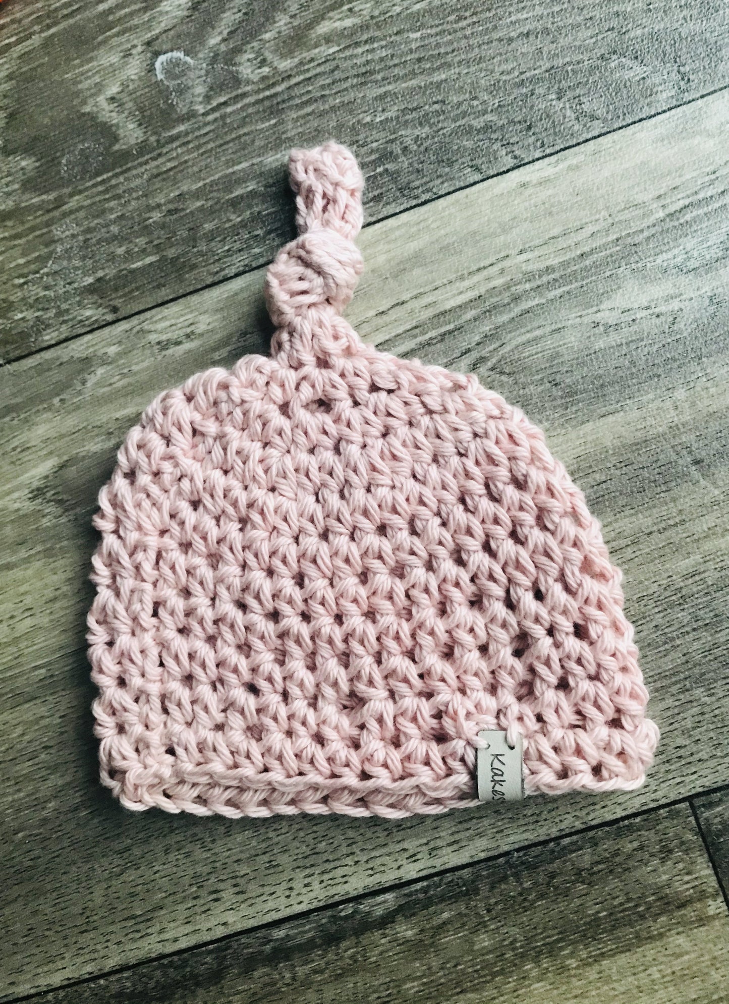 Top knot baby hat,  100% cotton - Neutrals